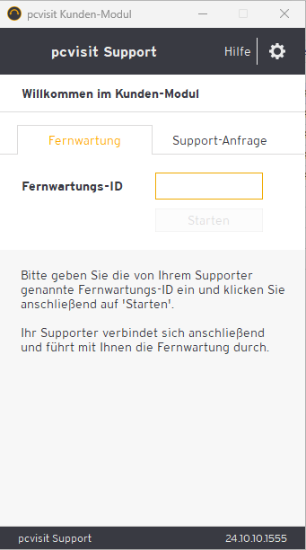 Fernwartung starten
